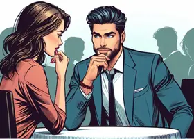 Uomo e donna che si guardano comunicando con empatia e assertivitÃ