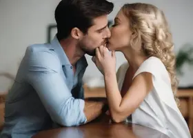 Uomo e donna che si baciano simbolo di intimità e contatto fisico nella relazione di coppia
