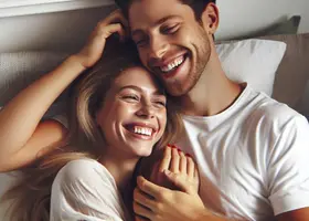 Uomo che abbraccia una donna simbolo di successo nelle app di dating e profilo Tinder efficace