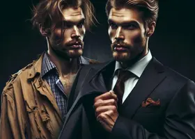 Uomo elegante e uomo sportivo con fascino simbolo di valorizzazione personale, stile e comunicazione non verbale
